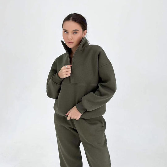 Damen Hochleistungs-Fleece Sweatshirt mit Stehkragen und Reißverschluss R&B