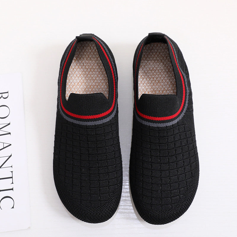 Damen atmungsaktive Slip-On Sneakers mit elastischem Kragen R&B