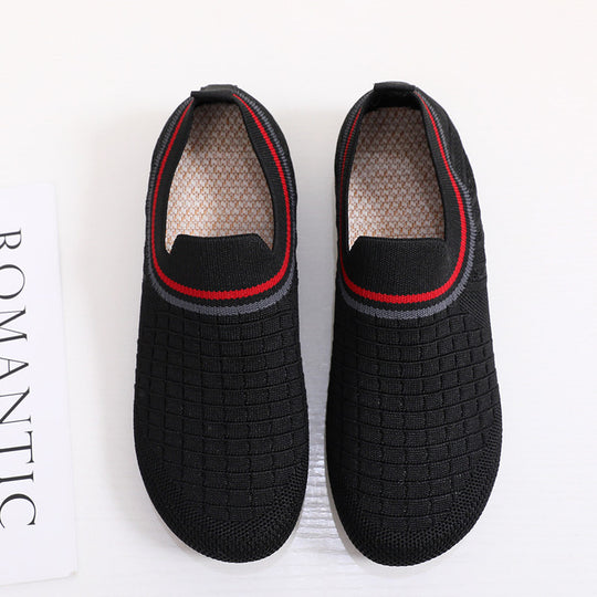 Damen atmungsaktive Slip-On Sneakers mit elastischem Kragen R&B