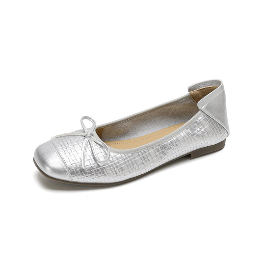 Damen Ballerinas aus hochwertigem Leder mit filigranem Schleifendetail R&B