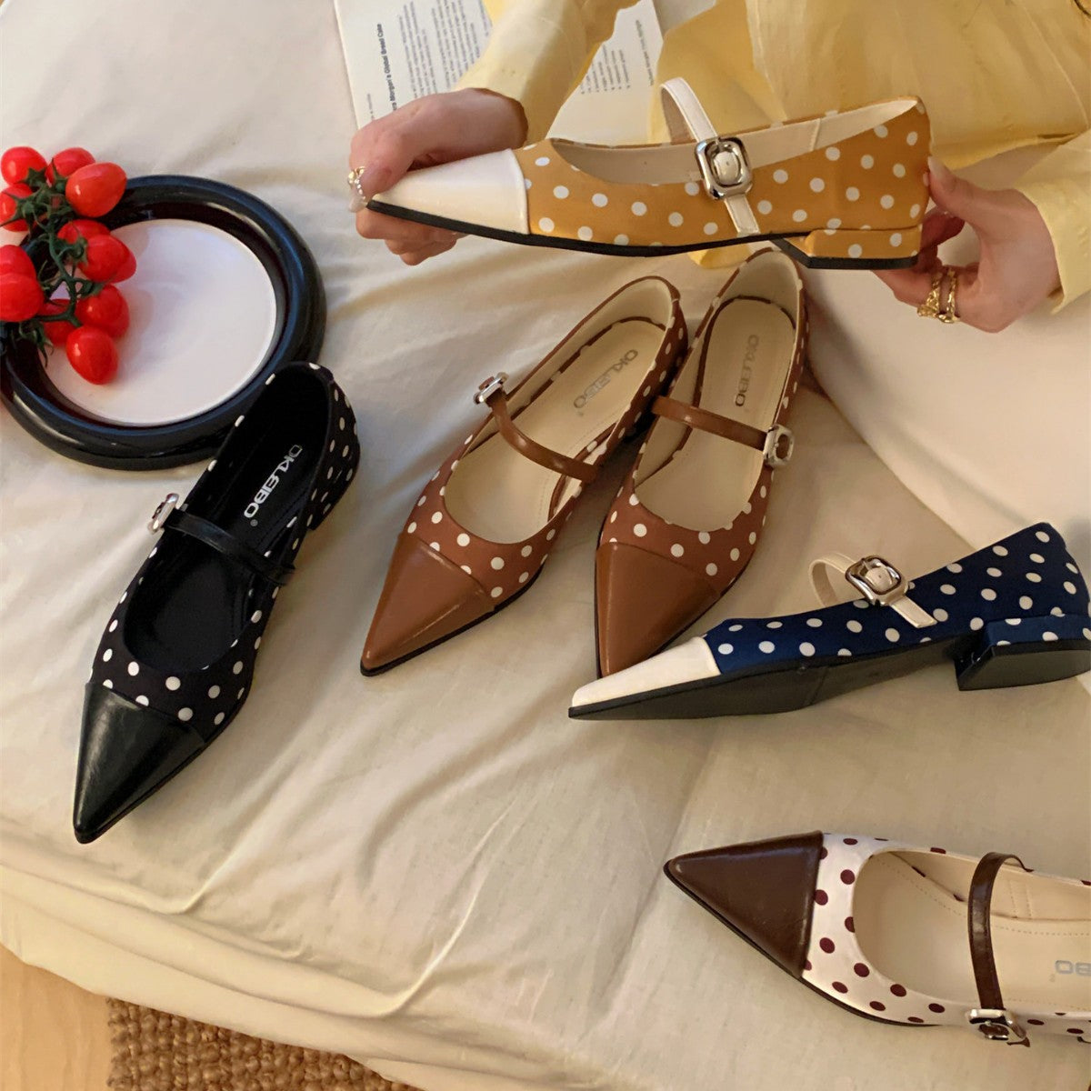 Damen elegante Slingback-Ballerinas mit gepolstertem Riemchen und stilvollem Punkten R&B