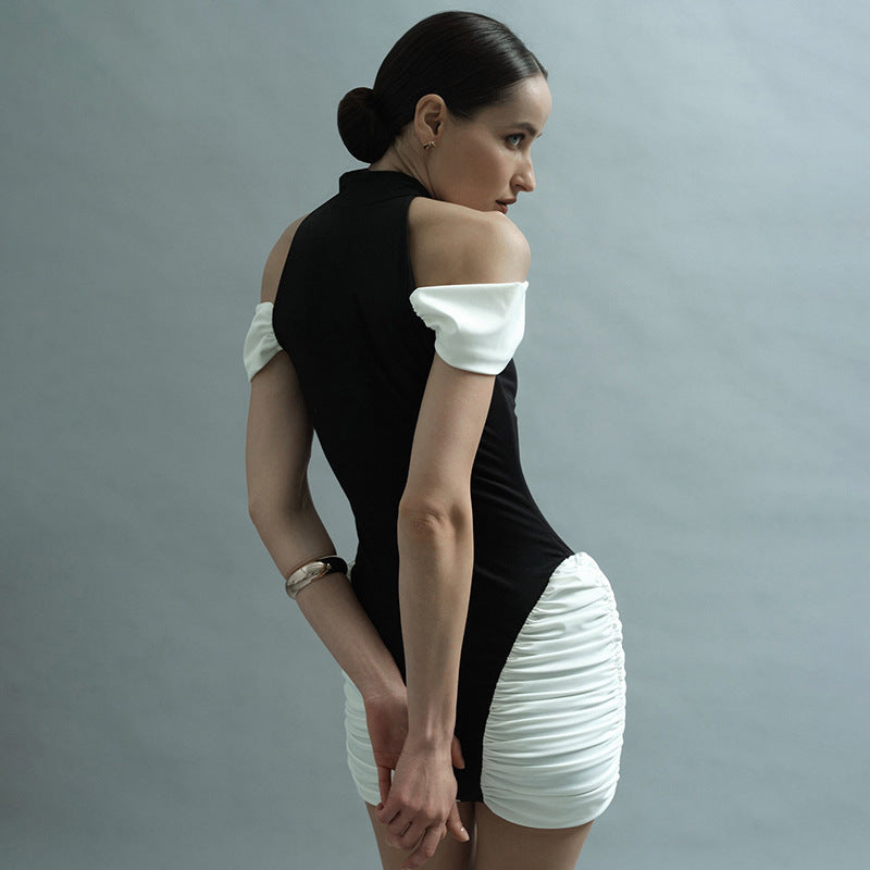 Damen Figurumspielendes Kleid mit durchgehendem Rüschendesign R&B