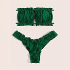 Damen Bandeau-Bikini mit gerafftem Design