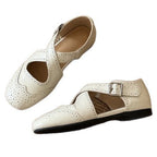 Damen Ballerinas mit verstellbarem Riemchen und eleganter Lochoptik R&B