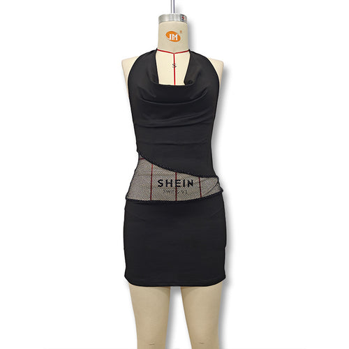 Damen Figurbetontes Minikleid mit elegantem Neckholder und raffinierter Drapierung R&B