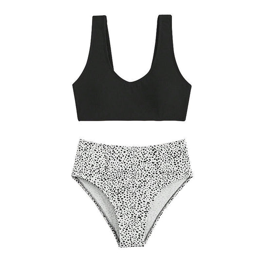 Damen Hochtailliertes Bikini-Set mit strukturiertem Oberteil R&B