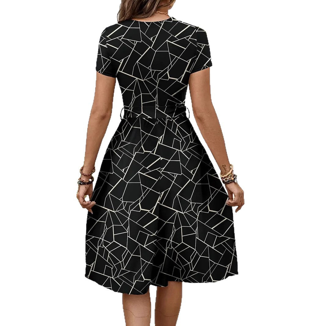 Damen Jumpsuit mit tailliertem Design und geometrischem Muster R&B