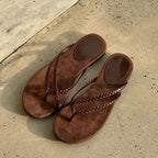 Damen Zehentrenner-Sandalen mit geflochtenem Riemendesign und ergonomischem Fußbett R&B
