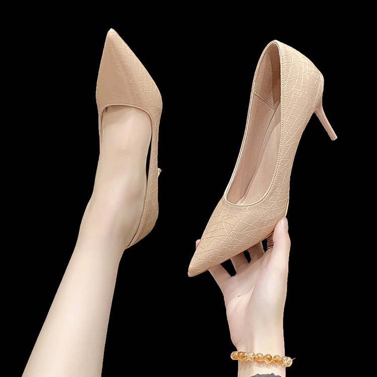 Damen elegante Spitzen-High Heels mit raffiniertem Schlangenleder-Effekt R&B