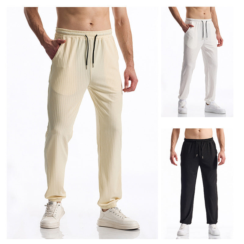 Herren bequeme Activewear-Hose mit elastischem Bund und gestreiftem Design R&B