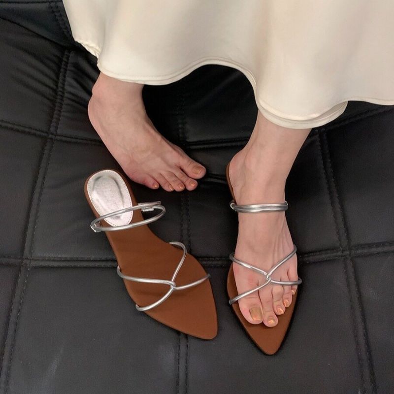 Damen elegante Slingback-Sandalen mit raffiniertem Riemendesign R&B