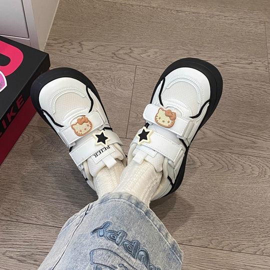 Damen Verspielte Sneaker mit dekorativen Details und Klettverschluss R&B
