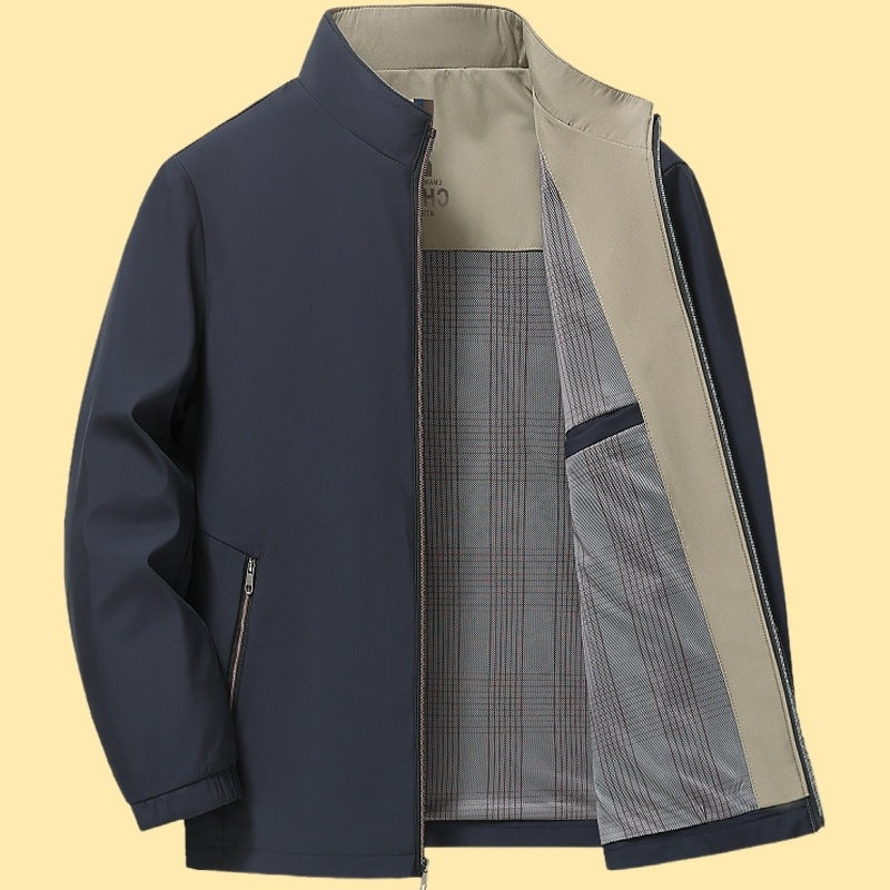 Herren elegante Freizeitjacke mit Stehkragen R&B