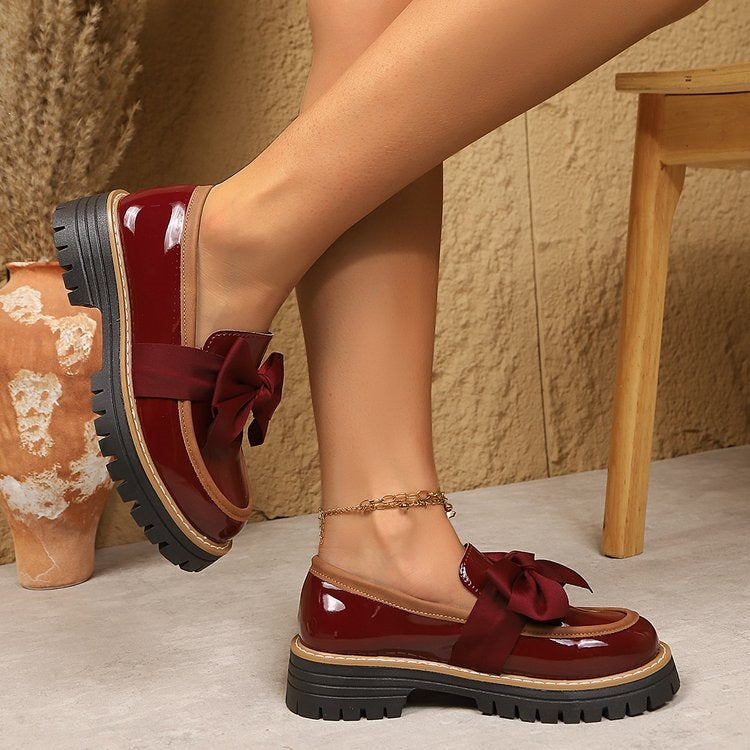 Damen Modische Loafers mit dekorativem Schleifendetail R&B