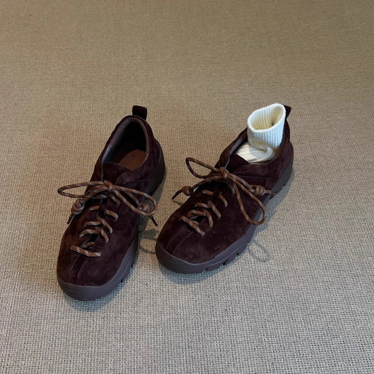 Damen Sportliche Sneaker mit samtiger Wildlederoberfläche und rutschfester Sohle R&B