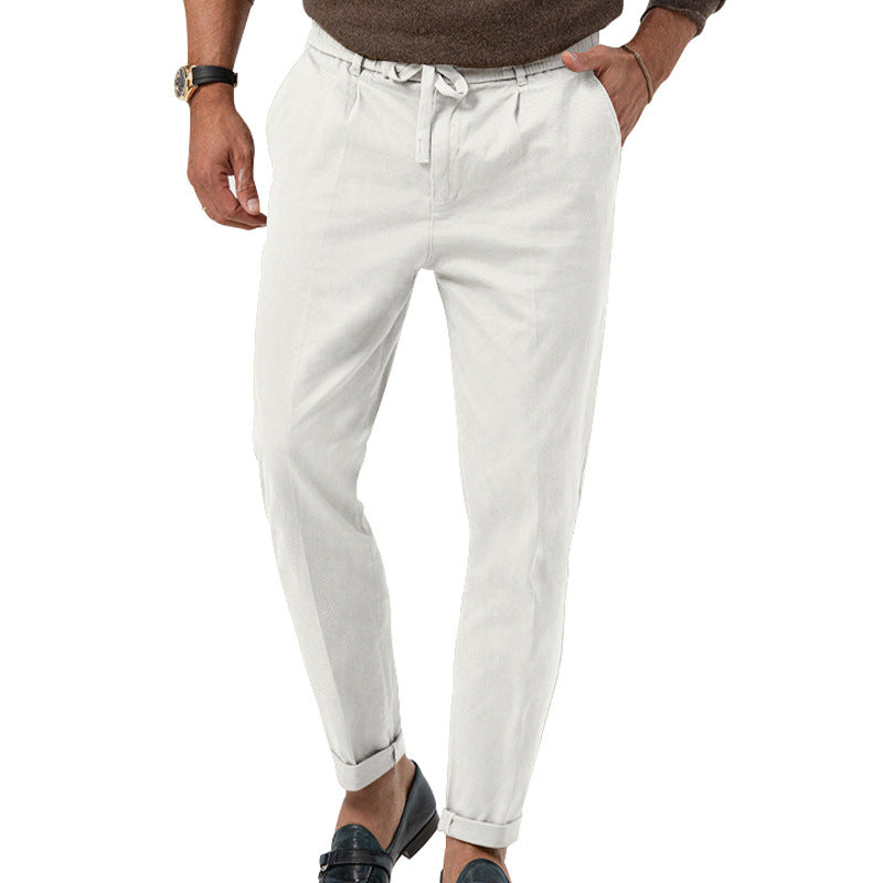 Herren Bequeme Chino-Hose mit elastischem Bund und stylischem Kordelzug R&B