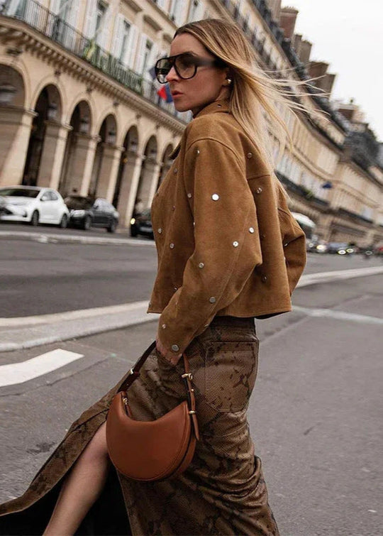 R&B | Wildleder Ge cropped Jacke