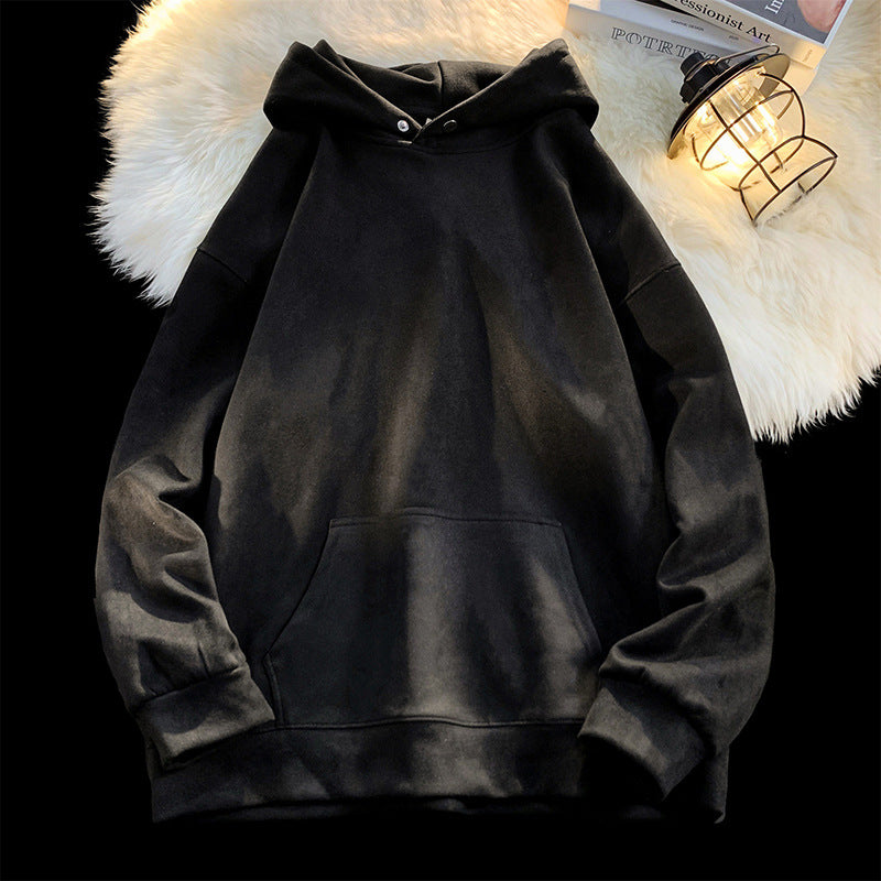 Damen gemütlicher Kapuzenpullover im modernen Velourslook R&B