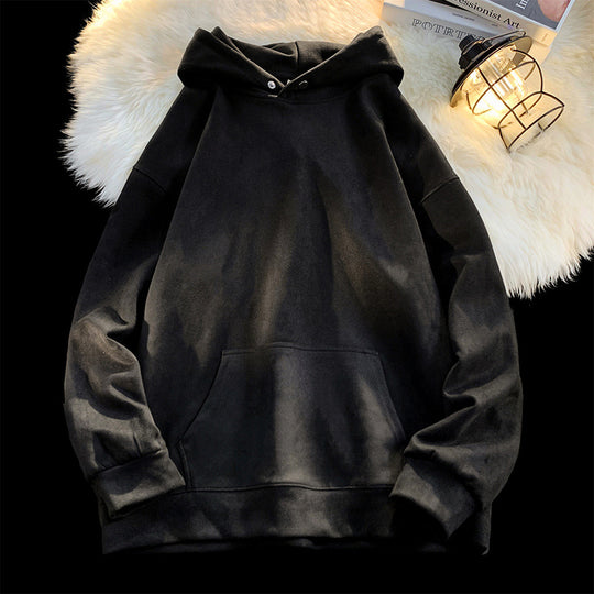 Damen gemütlicher Kapuzenpullover im modernen Velourslook R&B