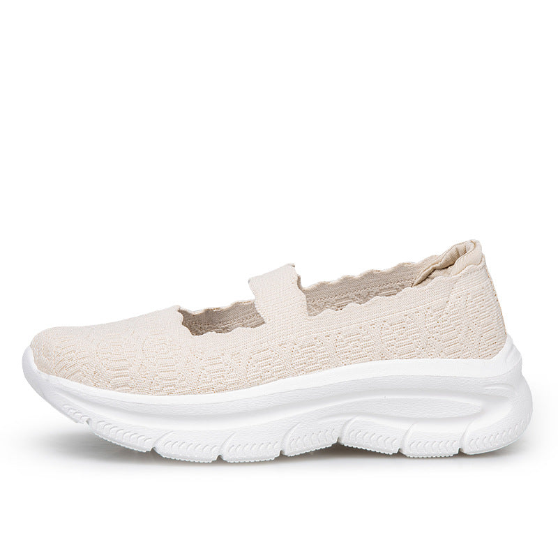 Damen bequeme Slip-On Sneakers mit elastischem Riemen R&B