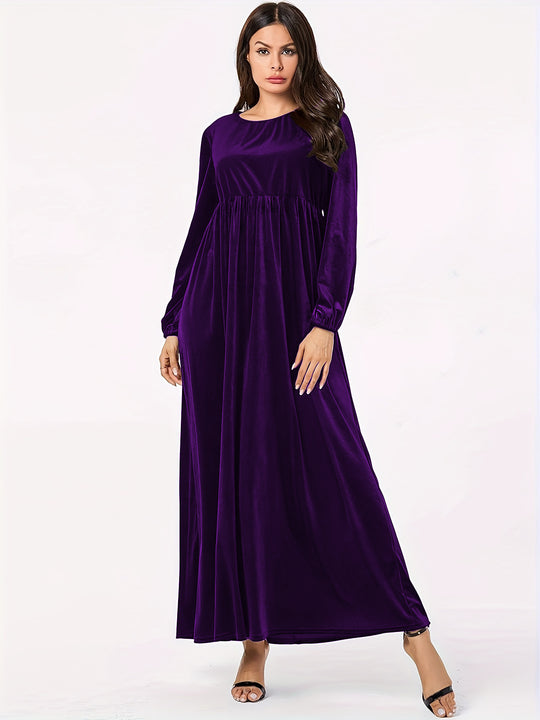 Damen Maxikleid aus luxuriösem Samt mit elegantem Faltenwurf R&B