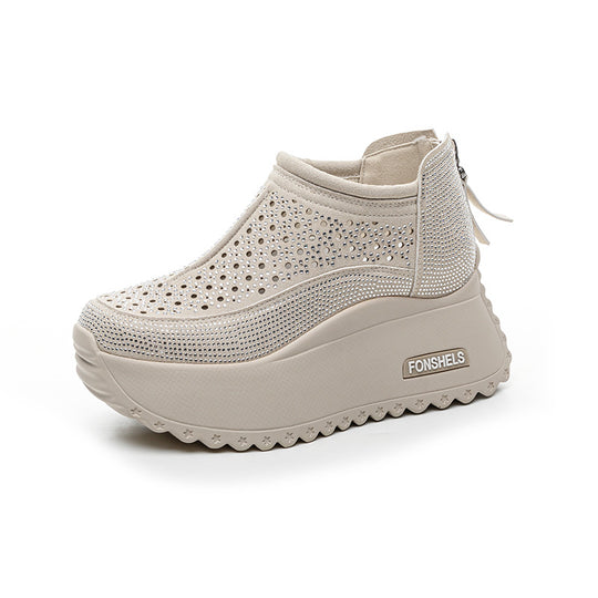 Damen Komfortable Plateau-Sneaker mit atmungsaktivem Obermaterial und modischem Design R&B
