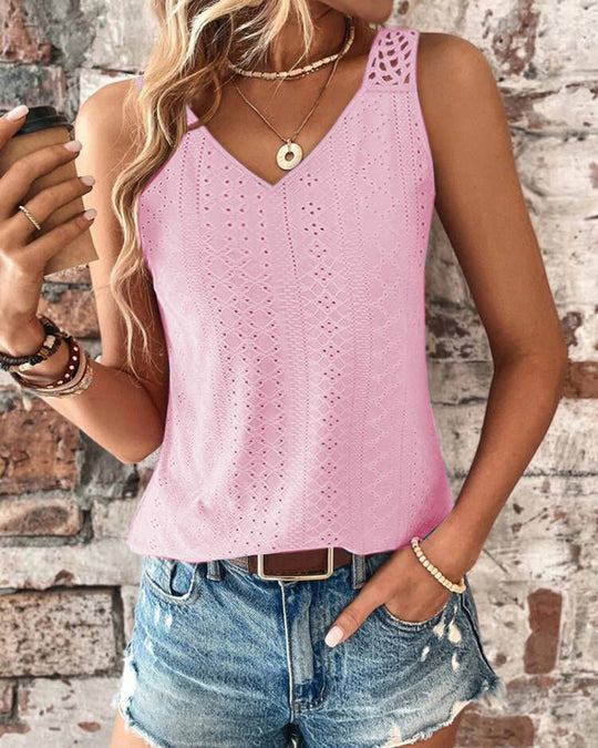 Damen luftiges Häkelshirt mit einzigartigem Rückendetail R&B