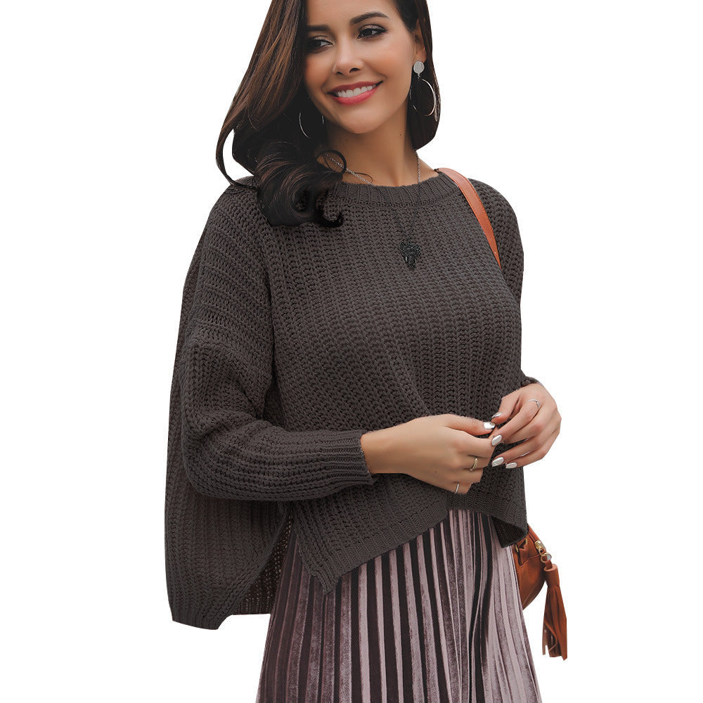Damen Grob gestrickter Pullover mit lässigem Schnitt und strukturiertem Design R&B