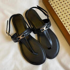 Damen elegante Zehentrenner-Sandalen mit modischem Riemendesign R&B