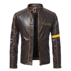 Herren Lederjacke mit Stehkragen