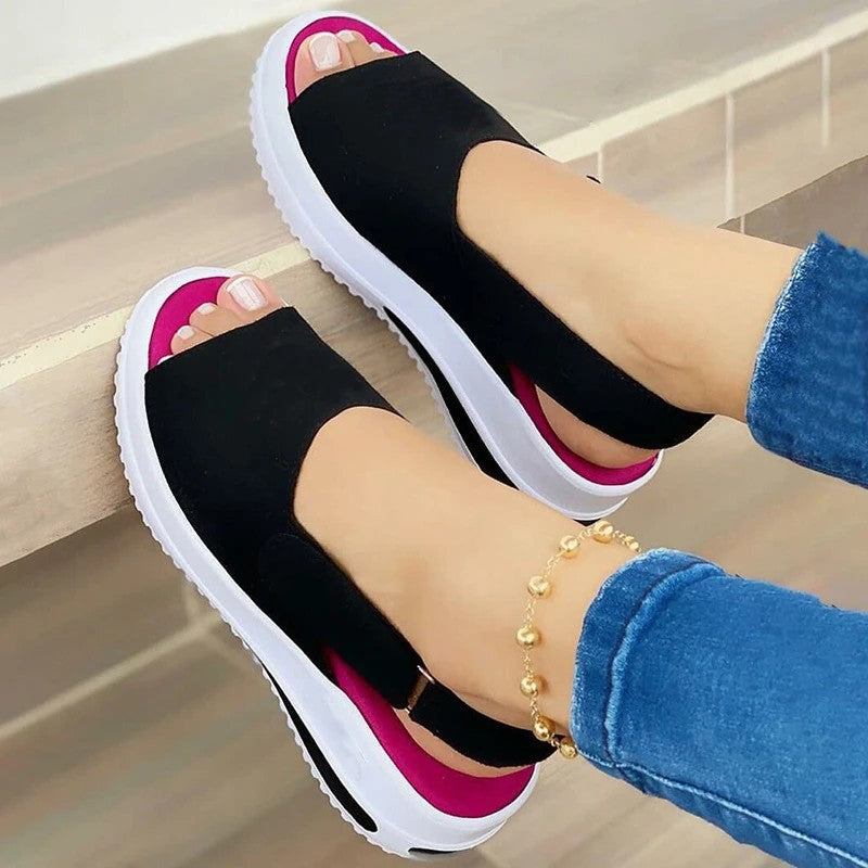 Damen Bunte Sandalen mit elastischer Ferse R&B