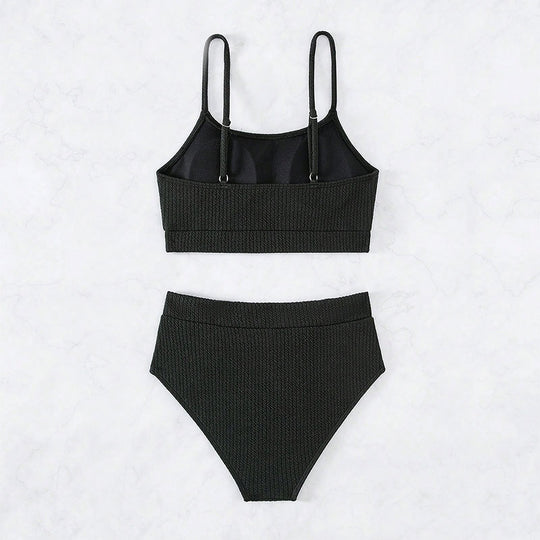 Damen Crop-Top Bikini mit hohem Bund R&B