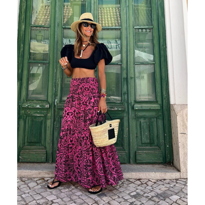 Damen Maxi-Rock mit floralem Muster R&B