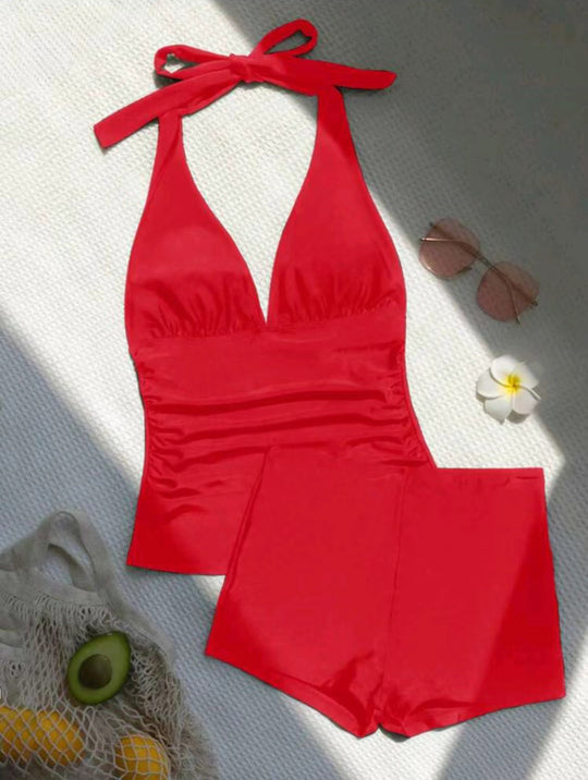 Damen Hochgeschnittener Tankini mit flexiblem Oberteil R&B