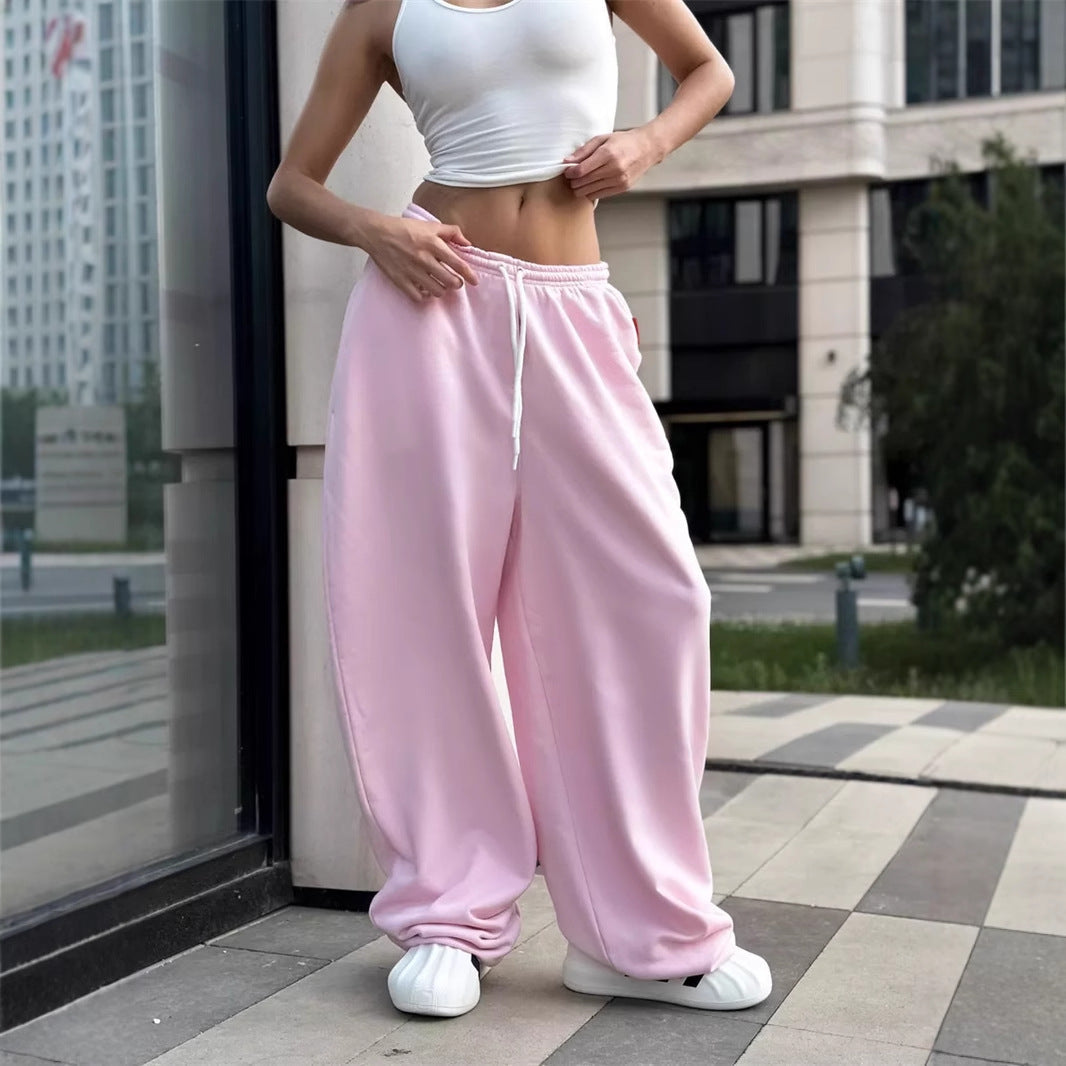 Damen Bequeme Freizeithose mit weitem Schnitt und elastischem Bund R&B