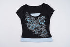 Damen T-Shirt mit floralem Druck und figurbetonendem Schnitt R&B