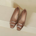 Damen Ballerinas mit elegantem Quadrat-Design und dekorativem Riemen