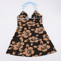 Damen Blütenmuster Strandkleid mit Spaghetti-Trägern und offener Rückenpartie R&B