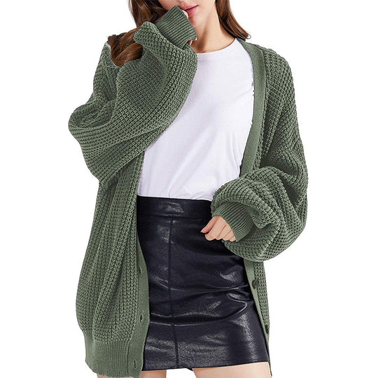 Damen Grobstrickcardigan mit überschnittenen Ärmeln R&B