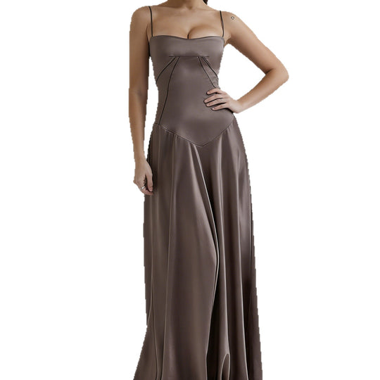 Damen Elegantes Abendkleid mit floralem Oberteil und schmalen Spaghetti-Trägern R&B