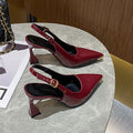 Damen Slingback Pumps mit spitzem Zehenbereich und elegantem Blockabsatz R&B