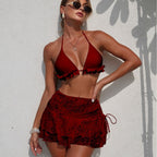 Damen Rüschen-Bikini-Top mit passendem Strandrock R&B