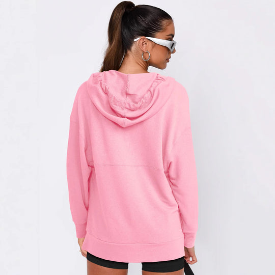 Damen Lässiger Kapuzenpullover mit asymmetrischem Schnitt und praktischen Taschen R&B