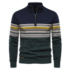 Herren modischer Pullover mit Reißverschluss und strukturiertem Design