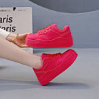 Damen modische Sneakers mit extra dicker Sohle und rutschfestem Profil R&B
