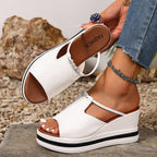 Damen Wedge-Pantoletten mit dekorativem Schmuckdetail R&B