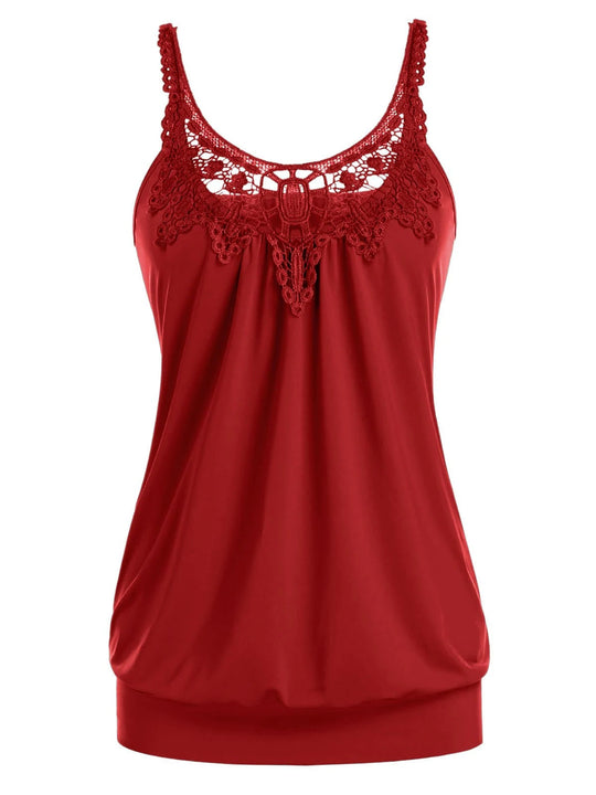 Damen Elegantes Spitzentop mit raffinierten Trägern und lockerer Passform R&B
