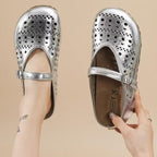 Damen Clogs mit luftigen Cut-Outs und verstellbarem Riemen R&B