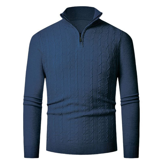 Herren hoher Kragen Strickpullover R&B