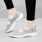 Damen bequeme Slip-On Sneakers mit gepolstertem Riemen R&B